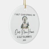 Erste Weihnachten in unserer neuen Zuhause-Eigner  Keramik Ornament (Rechts)