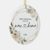 Erste Weihnachten in unserer neuen Zuhause Floral  Keramik Ornament (Rechts)