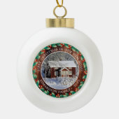 Erste Weihnachten in unserer neuen Zuhause-Foto-Fa Keramik Kugel-Ornament (Vorderseite)