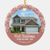 Erste Weihnachten in unserer neuen Zuhause Foto Ro Keramik Ornament (Vorne)