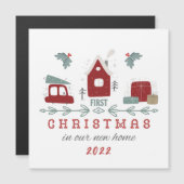 Erste Weihnachten in unserer neuen Zuhause Keepake Magnetkarte (Vorne/Hinten)