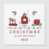 Erste Weihnachten in unserer neuen Zuhause Keepake Magnetkarte (Vorderseite)