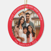 Erste Weihnachten in unserer neuen Zuhause. Keramik Ornament (Links)