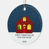 Erste Weihnachten in unserer neuen Zuhause niedlic Keramik Ornament (Links)