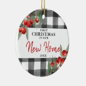 Erste Weihnachten in unserer neuen Zuhause Persona Keramik Ornament (Rechts)