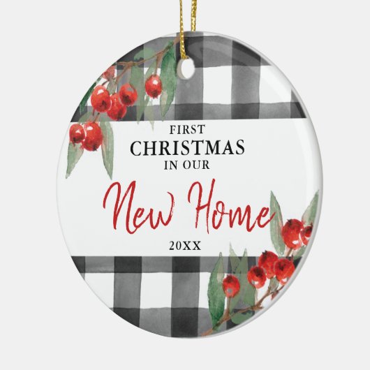 Erste Weihnachten in unserer neuen Zuhause Persona Keramik Ornament (Links)