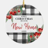 Erste Weihnachten in unserer neuen Zuhause Persona Keramik Ornament (Hinten)