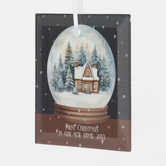 Erste Weihnachten in unserer neuen Zuhause persona Ornament Aus Glas (Vorderseite links)