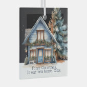Erste Weihnachten in unserer neuen Zuhause persona Ornament Aus Glas (Vorderseite Rechts)