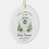 Erste Weihnachten in unserer neuen Zuhause - Rote  Keramik Ornament (Rechts)