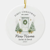 Erste Weihnachten in unserer neuen Zuhause - Rote Keramik Ornament (Vorne)