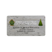 Erste Weihnachten in unserer neuen Zuhause-Rücksen Adressaufkleber (Vorne)
