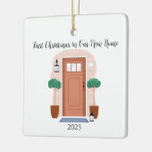 Erste Weihnachten in unserer neuen Zuhause Rustika Keramikornament (Links)