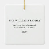 Erste Weihnachten in unserer neuen Zuhause Rustika Keramikornament (Rückseite)