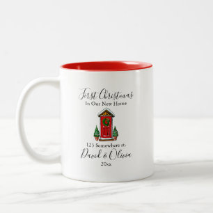 Erste Weihnachten in unserer neuen Zuhause-Tassen Zweifarbige Tasse
