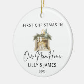 Erste Weihnachten in unserer New Zuhause Owner Fam Keramik Ornament (Links)