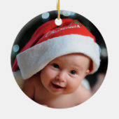 Erste Weihnachten, kundenspezifisches Foto, lustig Keramik Ornament (Hinten)