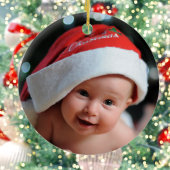 Erste Weihnachten, kundenspezifisches Foto, lustig Keramik Ornament