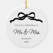 Erste Weihnachten Minimalistischen neu verheiratet Keramik Ornament (Hinten)