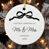 Erste Weihnachten Minimalistischen neu verheiratet Keramik Ornament