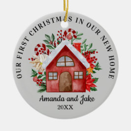 Erste Weihnachten mit Floral Keramik Ornament