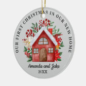 Erste Weihnachten mit Floral Keramik Ornament (Links)