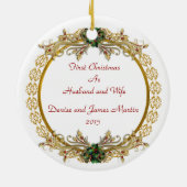 Erste Weihnachten mit Foto Keramik Ornament (Hinten)