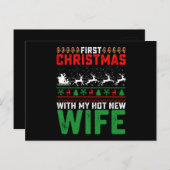 Erste Weihnachten mit meiner neuen Ehefrau-Familie Postkarte (Vorne/Hinten)