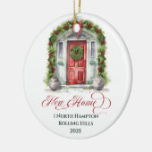 Erste Weihnachten Mit Monogramm New Zuhause Metal Keramik Ornament (Links)