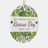 Erste Weihnachten mit unserem Rettungshund Persona Keramik Ornament (Rechts)