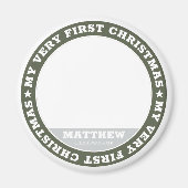 Erste Weihnachten Modernes Baby Foto Keepake Magnet (Vorne)