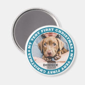 Erste Weihnachten Modernes Foto für Haustiere Keep Magnet (Vorderseite/Rückseite)