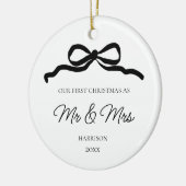 Erste Weihnachten Modernes Foto neu vermählt Mr. a Keramik Ornament (Links)