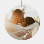 Erste Weihnachten Modernes Foto neu vermählt Mr. a Keramik Ornament (Hinten)