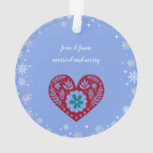 Erste Weihnachten Mr. & Mrs. Snowflakes Foto Ornament (Rückseite)