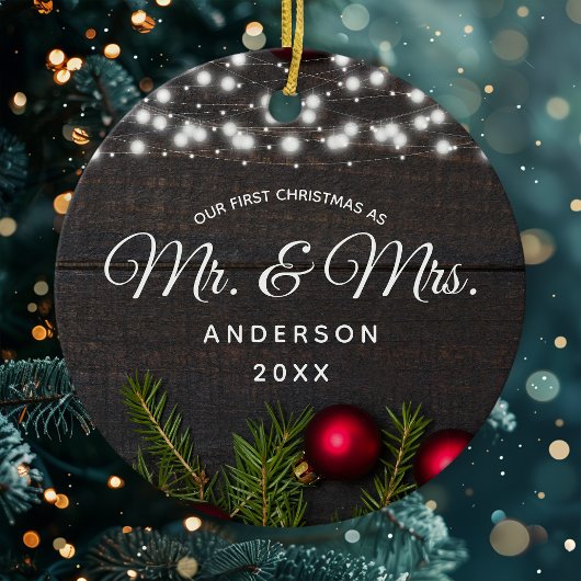 Erste Weihnachten Mr. Red Pine String Lights Keramik Ornament