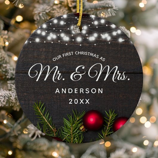 Erste Weihnachten Mr. Red Pine String Lights Keramik Ornament