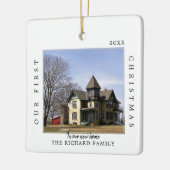 Erste Weihnachten Neue Zuhause Custom Foto Keramik Keramikornament (Links)
