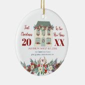 Erste Weihnachten neue Zuhause-Familie rustikal Keramik Ornament (Rechts)