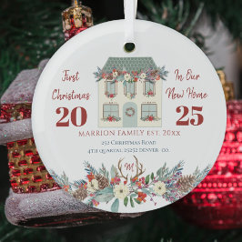 Erste Weihnachten neue Zuhause-Familie rustikal Ornament Aus Glas