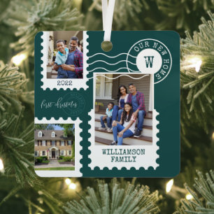 Erste Weihnachten Neue Zuhause Fun Postage Briefma Ornament Aus Metall