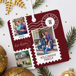 Erste Weihnachten Neue Zuhause Fun Postage Briefma Ornament Aus Metall