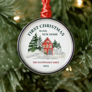 Erste Weihnachten Neue Zuhause Red Brick Winter Bo Ornament Aus Metall