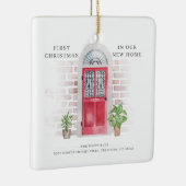 Erste Weihnachten Neue Zuhause Red Door Boho Keramikornament (Rechts)