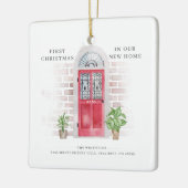 Erste Weihnachten Neue Zuhause Red Door Boho Keramikornament (Links)