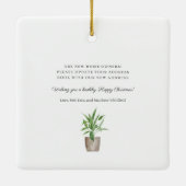 Erste Weihnachten Neue Zuhause Red Door Boho Keramikornament (Rückseite)