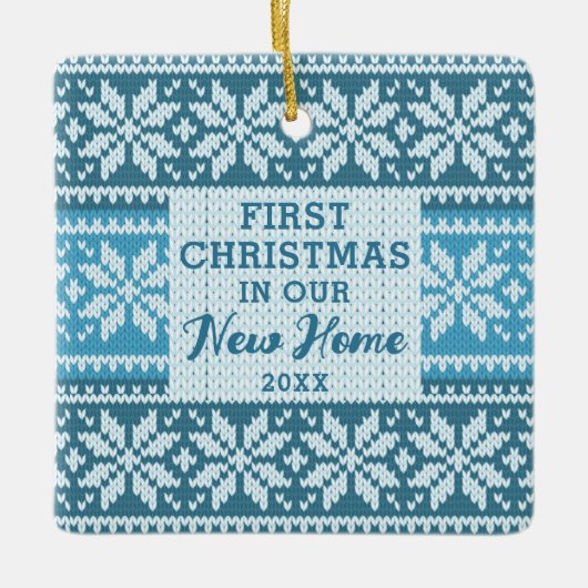 Erste Weihnachten Neue Zuhause Snowflake Imitate S Keramikornament (Vorderseite)