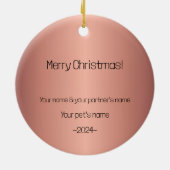 Erste Weihnachten Neue Zuhause Zitat Rose goldendo Keramik Ornament (Hinten)