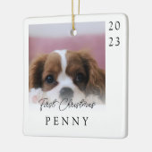 Erste Weihnachten Neues Welpenkind Foto Keepake Keramikornament (Links)