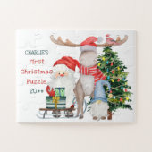 Erste Weihnachten Niedlich Santa & Helfer Personal Puzzle (Horizontal)